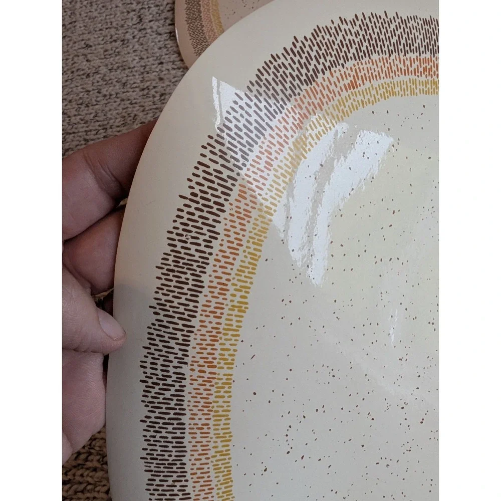 Vintage Vinyl Placemats Lot 2 Orange Brown 70s Retro Kitchen Grandmillennial MCM